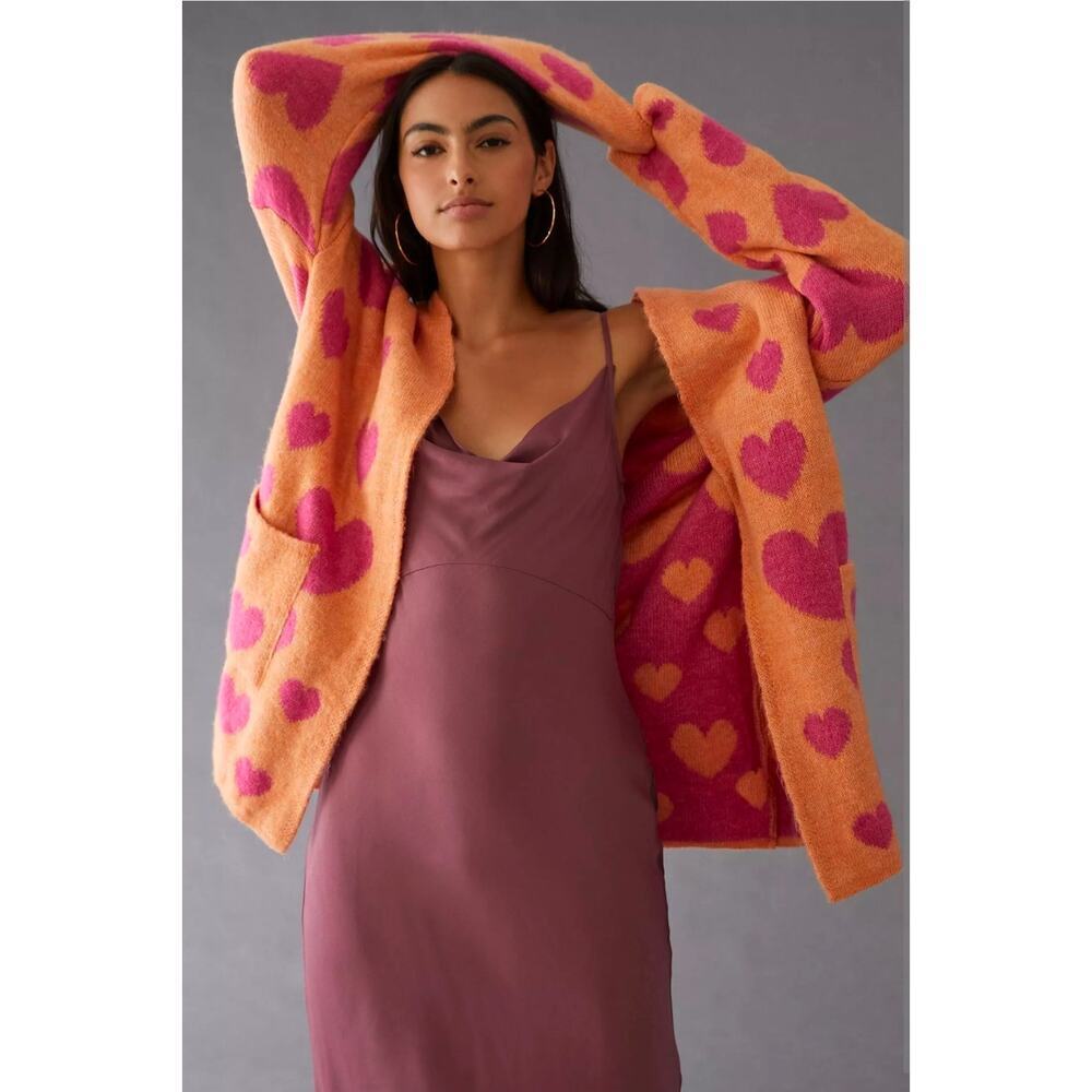 Anthropologie Maeve Hearts Cardigan. Ret. $138